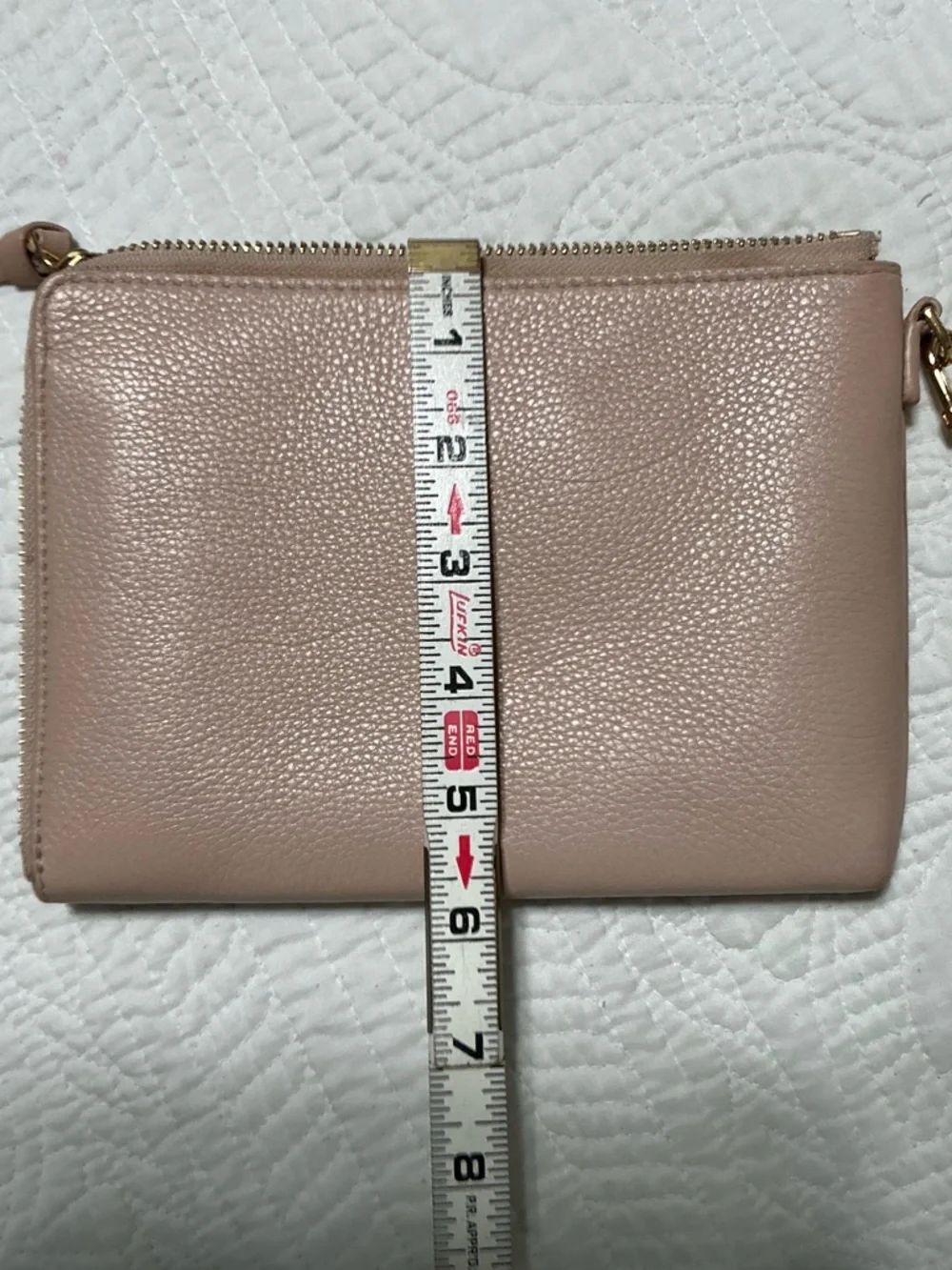 EUC Tory Burch Britten Large Zip Pouch Light Pink